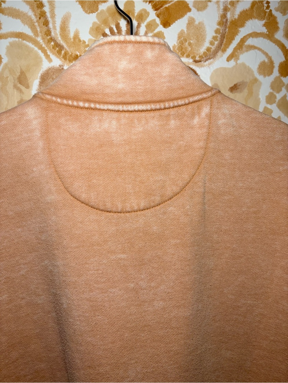 August Bleu Peach Mineral Wash Quarter Zip High Low Sweatshirt Boho - Picture 11 of 15